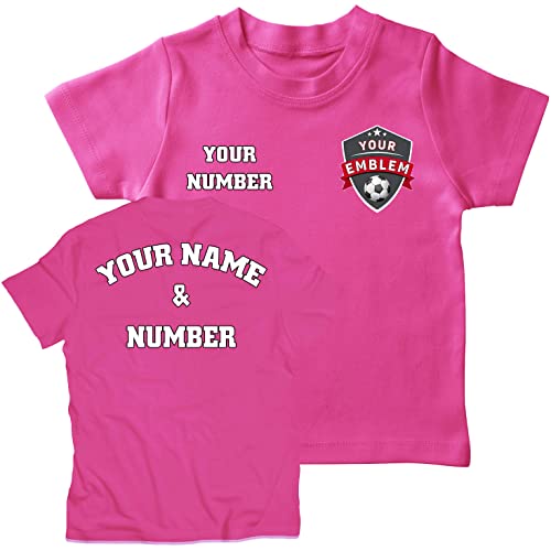 lepni.me Kinder Fußball Trikot mit Dem Emblem Ihres Lieblingsvereins Personalisierter Name und Nummer Individuelles T-Shirt Fahnenabzeichen (7-8 Jahre Pink Mehrfarben) von lepni.me