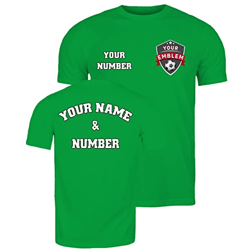 lepni.me Männer Fußball Trikot mit Dem Emblem Ihres Lieblingsvereins Personalisierter Name und Nummer Individuelles T-Shirt Fahnenabzeichen (L Grün Mehrfarben) von lepni.me