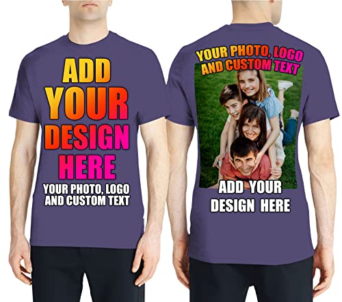 lepni.me Männer T-Shirt Benutzerdefinierter 2-seitiger Vorder- und Rückseitendruck Personalisierter Text oder Entwerfen Sie Ihr Eigenes Bild (M Heidekrautgrau Mehrfarben) von lepni.me