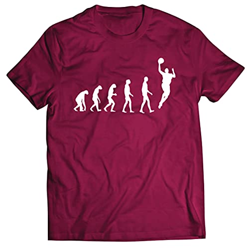 lepni.me Männer T-Shirt Evolution Basketball Straßenkorb Ich Liebe Dieses Spiel Tolles Fan-Geschenk (XL Burgund Mehrfarben) von lepni.me