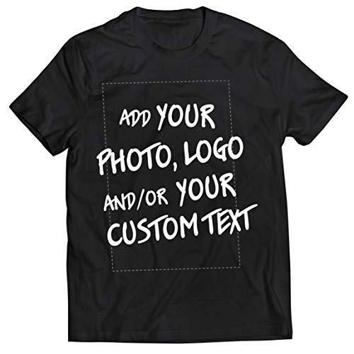lepni.me Männer T-Shirt Machen Sie Ihren eigenen personalisierten Bedrucken Lassen Druck mit Lieblingsfoto oder Wunschtex (L Schwarz Mehrfarben) von lepni.me