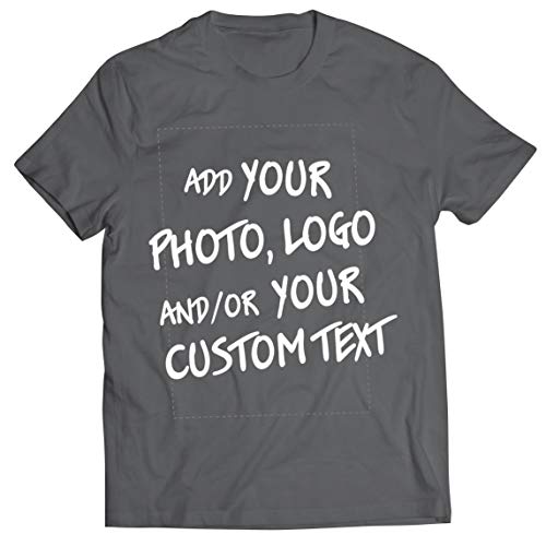 lepni.me Männer T-Shirt Machen Sie Ihren eigenen personalisierten Bedrucken Lassen Druck mit Lieblingsfoto oder Wunschtex (XL Graphit Mehrfarben) von lepni.me