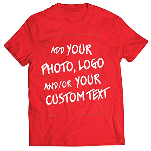 lepni.me Männer T-Shirt Machen Sie Ihren eigenen personalisierten Bedrucken Lassen Druck mit Lieblingsfoto oder Wunschtex (XL Rot Mehrfarben) von lepni.me