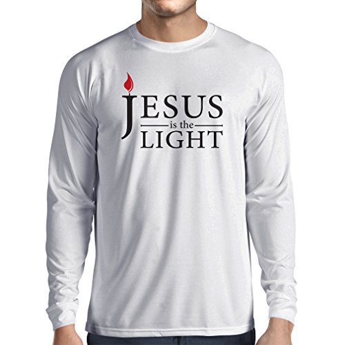lepni.me Männer T-Shirt Jesus Christus ist das Licht, die Liebe Gottes - Ostern - Auferstehung - Geburt Christi - Religiöse christliche Geschenke (3XL Weiß Mehrfarben) von lepni.me