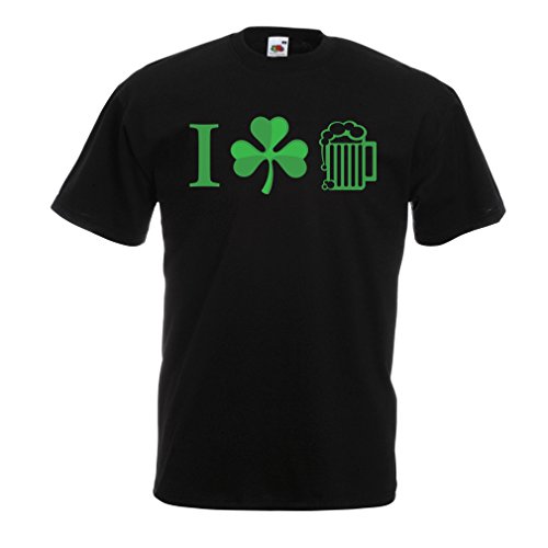 lepni.me Männer T-Shirt Kleeblattsymbol St. Patrick's Day St. Patty's Day Veranstaltung (XL Schwarz Mehrfarben) von lepni.me