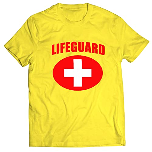 lepni.me Männer T-Shirt Rettungsschwimmer Weißes oder Rotes Kreuz Rettungsschwimmer-Uniform-Kostüm (M Gelb Mehrfarben) von lepni.me