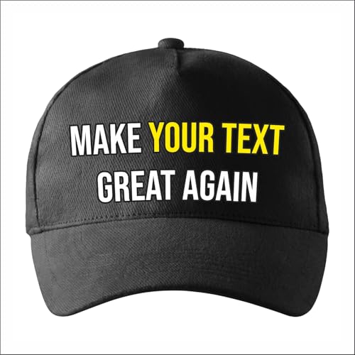 lepni.me Personalisierte Make Great Again Kappen mit Ihrem Benutzerdefinierten Text Namen | Einstellbare Gedruckt Baseball-Cap | Schnallenverschluss Trucker Hüte (Einstellbar Schwarz Mehrfarben) von lepni.me