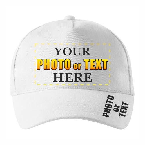 lepni.me Personalisierte Unisex-Kappen mit Text Name Logo Einstellbar Bedruckte Cap für Erwachsene Benutzerdefinierter Hüte mit Schnallenverschluss (Einstellbar Weiß Mehrfarben) von lepni.me