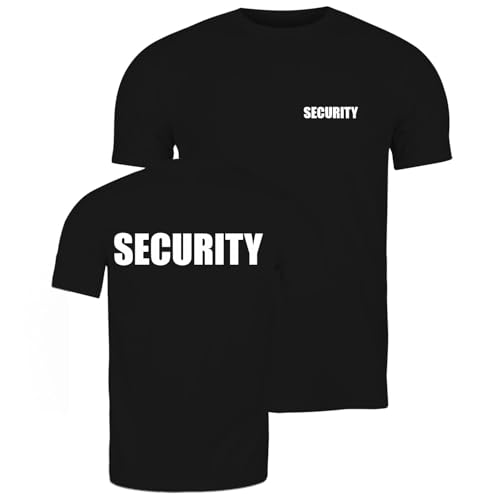 lepni.me Security Tshirt Herren Uniform | Sicherheitsdienst Ausrüstung Sicherheitspersonal Event-Personal Party-Bar-Club-Arbeitskleidung für Bodyguard (L Schwarz Weiß) von lepni.me