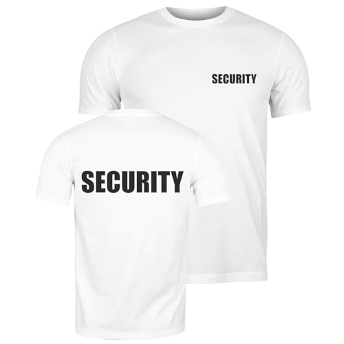 lepni.me Security Tshirt Herren Uniform | Sicherheitsdienst Ausrüstung Sicherheitspersonal Event-Personal Party-Bar-Club-Arbeitskleidung für Bodyguard (XL Weiß Mehrfarben) von lepni.me