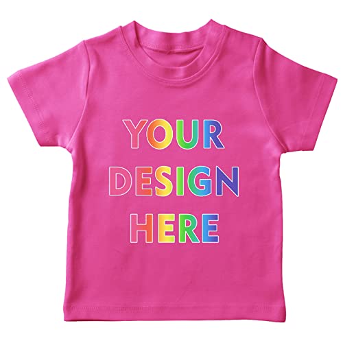 lepni.me T-Shirt für Kinder Benutzerdefinierter 2-seitiger Vorder- und Rückseitendruck Personalisierter Text oder Entwerfen Sie Ihr Eigenes Bild (3-4 Jahre Pink Mehrfarben) von lepni.me