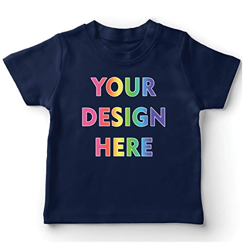lepni.me T-Shirt für Kinder Benutzerdefinierter 2-seitiger Vorder- und Rückseitendruck Personalisierter Text oder Entwerfen Sie Ihr Eigenes Bild (9-11 Jahre Dunkelblau Mehrfarben) von lepni.me