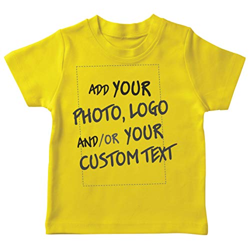 lepni.me T-Shirt für Kinder Machen Sie Ihren eigenen personalisierten Bedrucken Lassen Druck mit Lieblingsfoto oder Wunschtex (7-8 Jahre Gelb Mehrfarben) von lepni.me