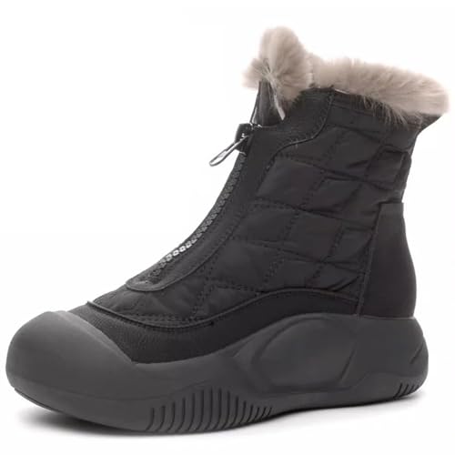 leprix Swisszauber Schneestiefel Wasserdicht, Winter Warm Gefütterte Schneestiefel Outdoor Rutschfeste Schuhe Für Damen (Schwarz, Erwachsene, Damen, 38, Numerisch, EU Schuhgrößensystem, M) von leprix