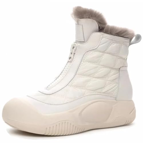 leprix Swisszauber Schneestiefel Wasserdicht, Winter Warm Gefütterte Schneestiefel Outdoor Rutschfeste Schuhe Für Damen (Weiß, Erwachsene, Damen, 40, Numerisch, EU Schuhgrößensystem, M) von leprix