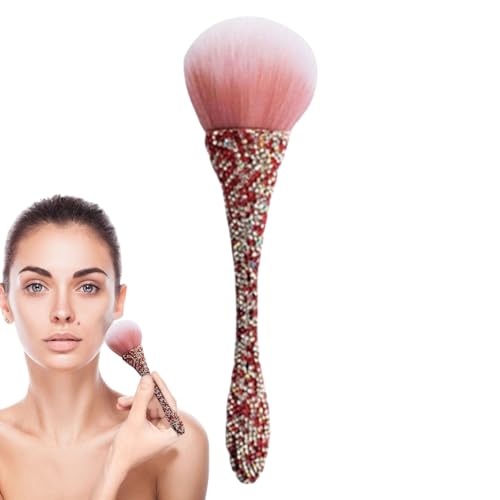 Leryveo Gesichts-Make-up-Pinsel, Fixierpuderpinsel - Reise-Rougepinsel, loser Puderpinsel | Flexible Kosmetikpinsel mit weichen Borsten und Kristallgriff für Frauen und Mädchen, von leryveo