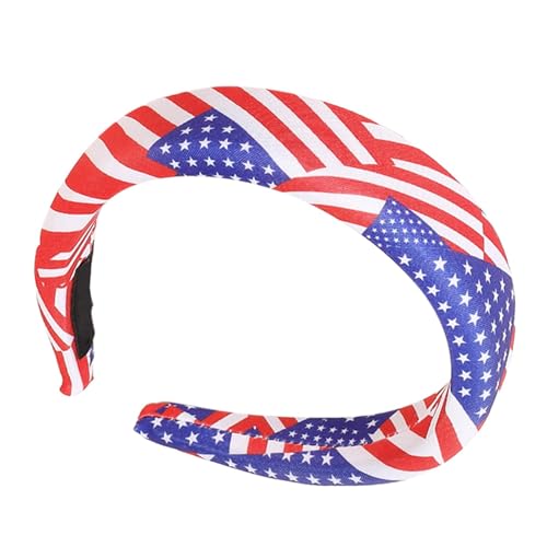 Leryveo Patriotisches Stirnband für Frauen,Stirnband mit amerikanischer Flagge | 4. Juli Patriotischer Haarreifen | Weiche Kopfbedeckungen mit amerikanischer Flagge für Strand, Party, Yoga, Hausarbeit von leryveo
