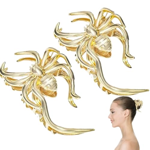 Leryveo Spinnen Haarklammern,Gothic Spinnen Haarklammer | Haarspangen Gothic Schmuck,Rutschfeste Halloween-Haarspangen für Cosplay-Kostüm-Party-Haar-Accessoires für Frauen und Mädchen von leryveo
