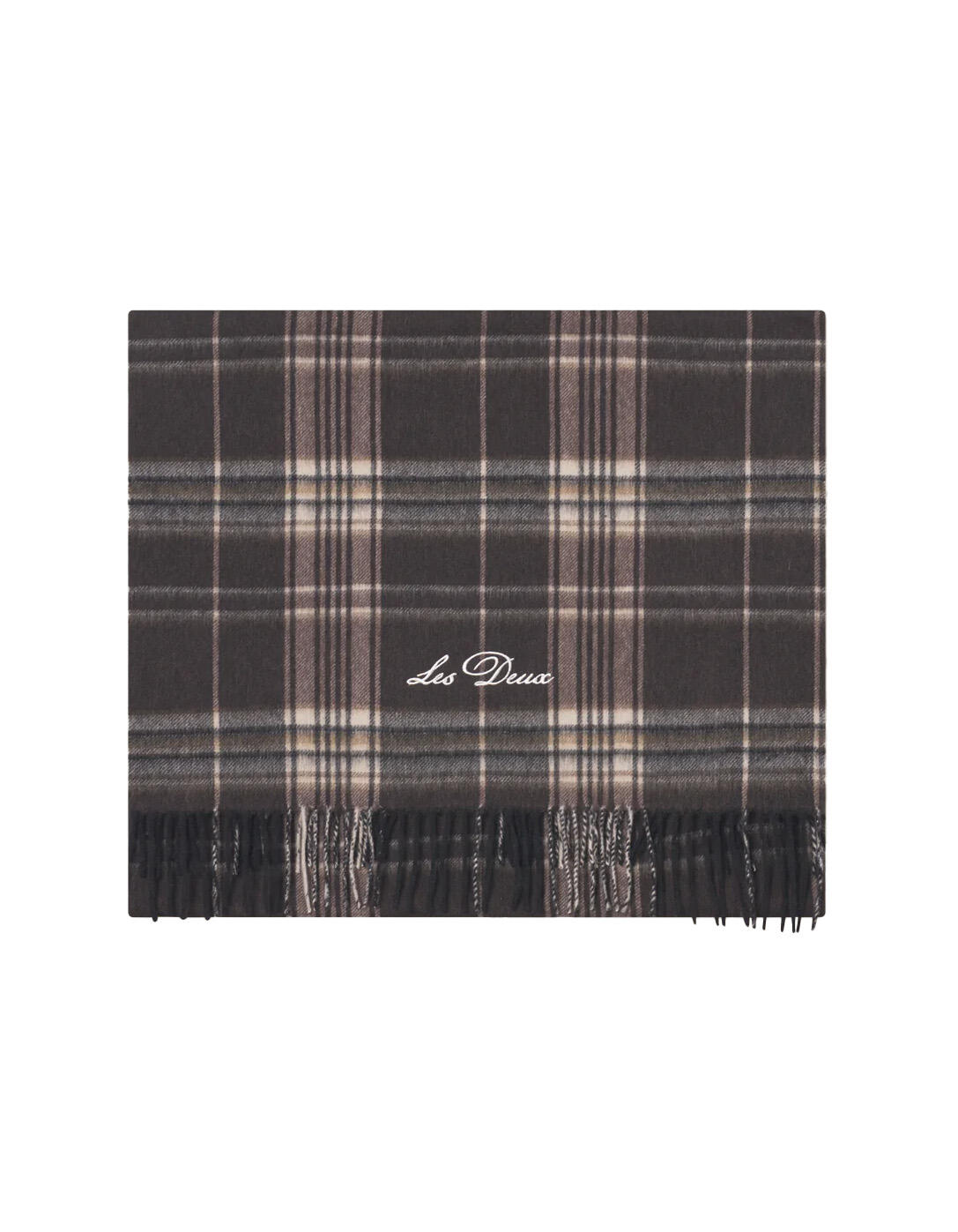 les deux - Karierter Wollschal braun - Gr. - OS von les deux