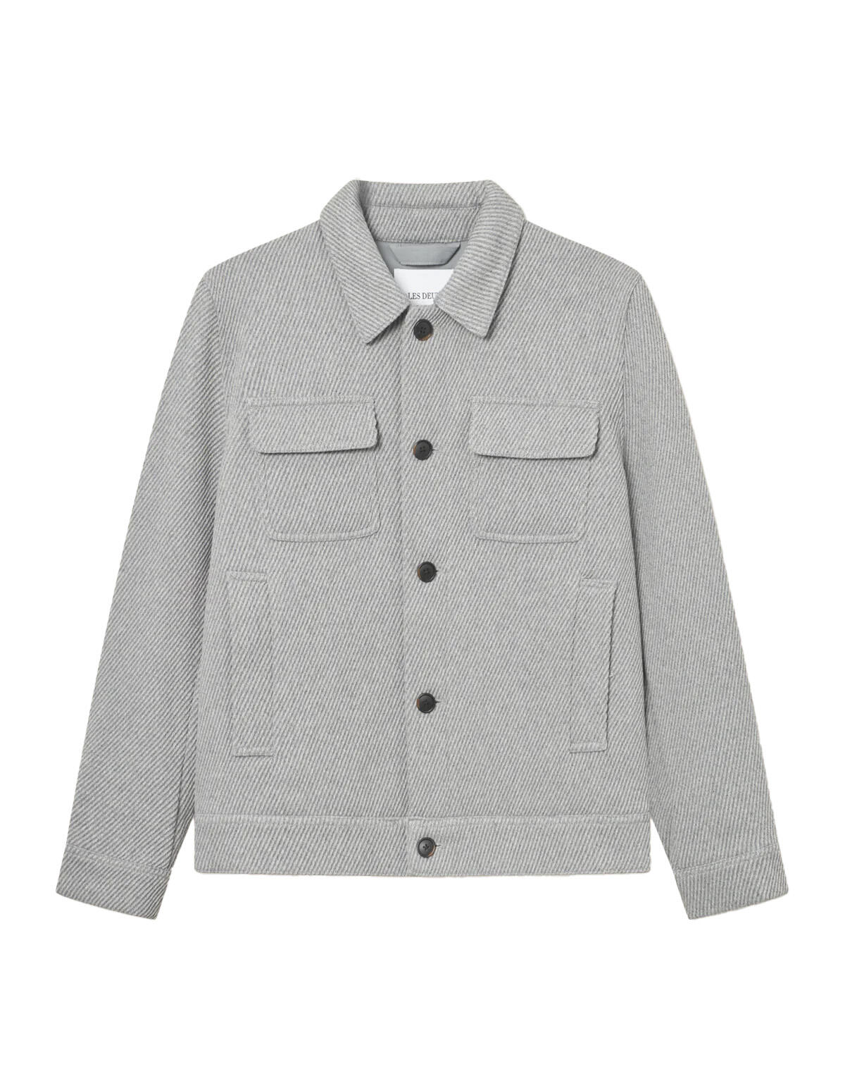 les deux - Nash Twill-Wolljacke grau - Gr. - L von les deux