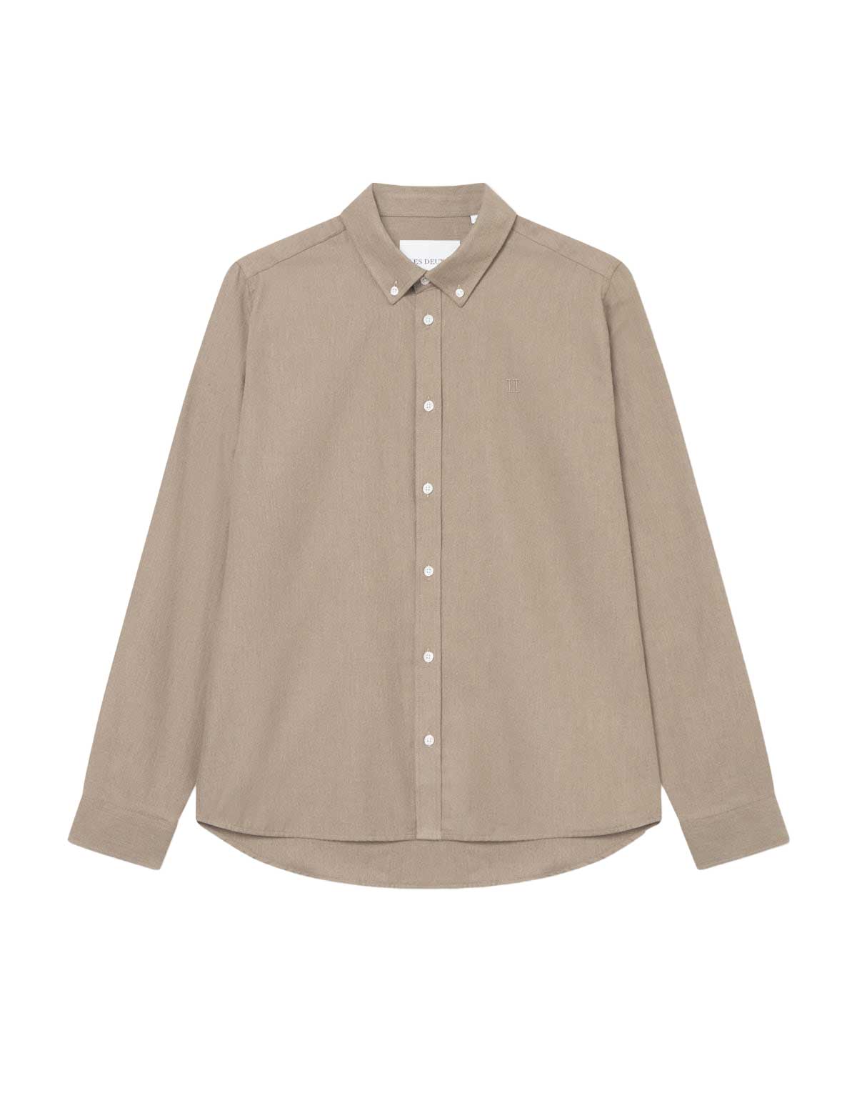 les deux - Regular Fit Freizeithemd mit Button-Down-Kragen beige - Gr. - XL von les deux