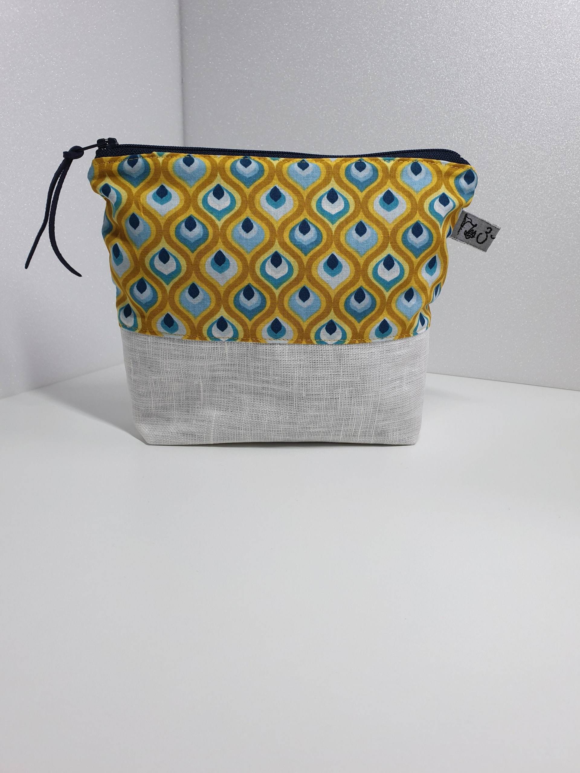 Kosmetiktasche in Handtaschengröße Schmucktasche - Tasche Aus Zwei Materialien Ecrufarbenes Beschichtetes Leinen Und Baumwolle Kosmetiktasche in Handtaschengröße Schmucktasche - Tasche Aus Zwei Materialien Ecrufarbenes Beschichtetes Leinen Und Baumwolle von les3bobines