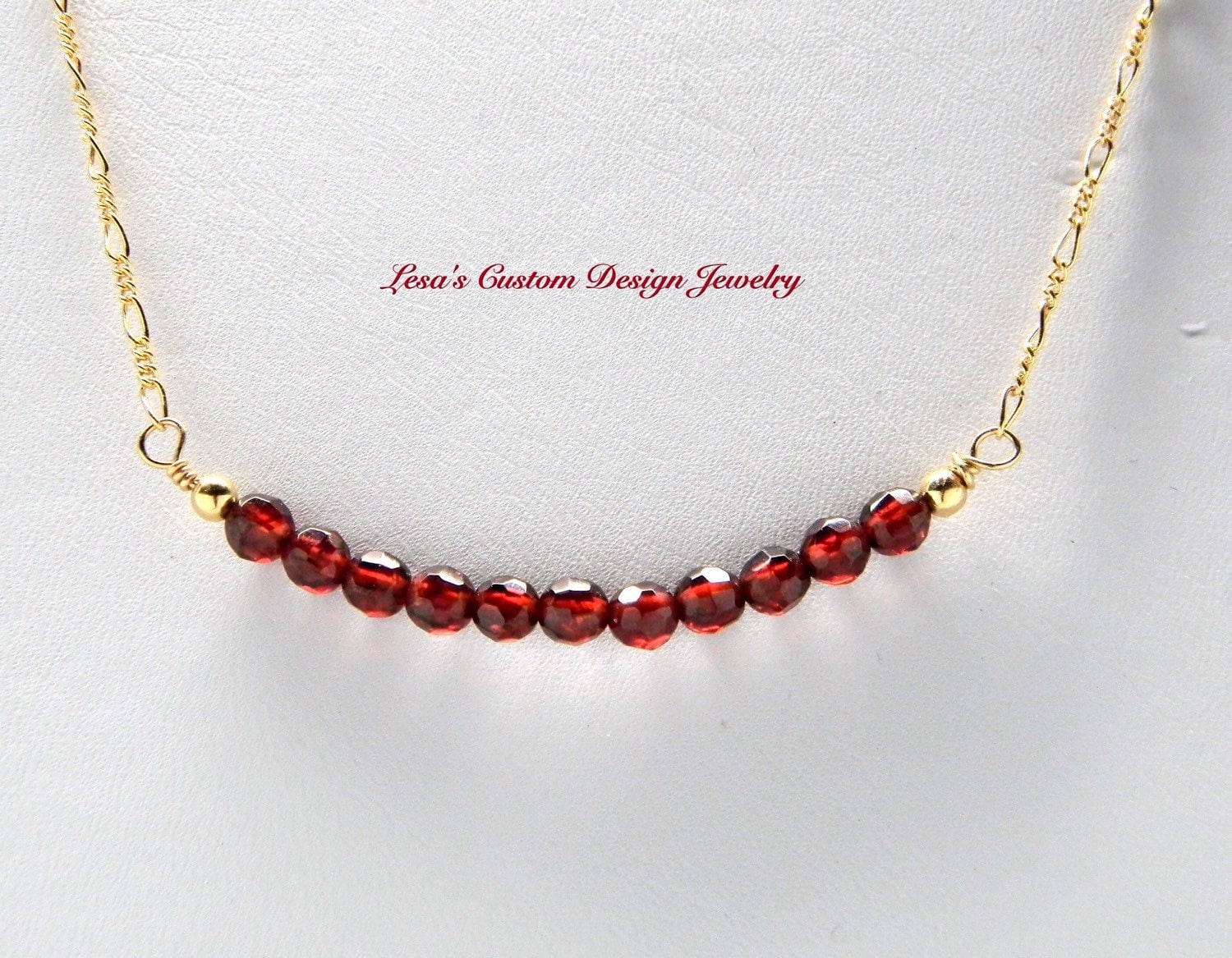 Granat Perle Bar Gold Gefüllt Kette Halskette von lesascustomdesign