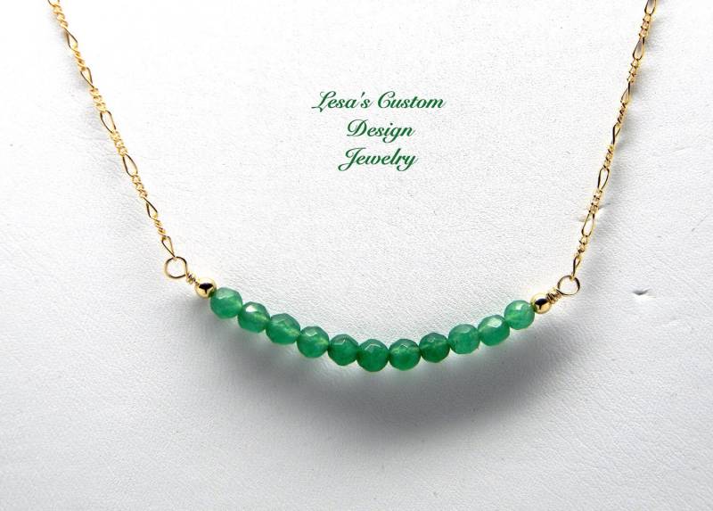 Smaragd Halskette Bar Gold Gefüllt Kette von lesascustomdesign