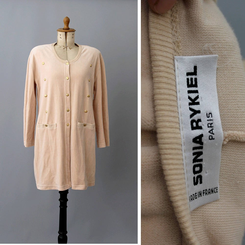 Sonia Rykiel Paris Puderrosa Samt Cardigan/ Vintage Cardigan/Vintage Paris Long Cardigan Sonia Rykiel Paris Puderrosa Samt Cardigan/ Vintage Cardigan/Vintage Paris Long Cardigan von lesclodettes