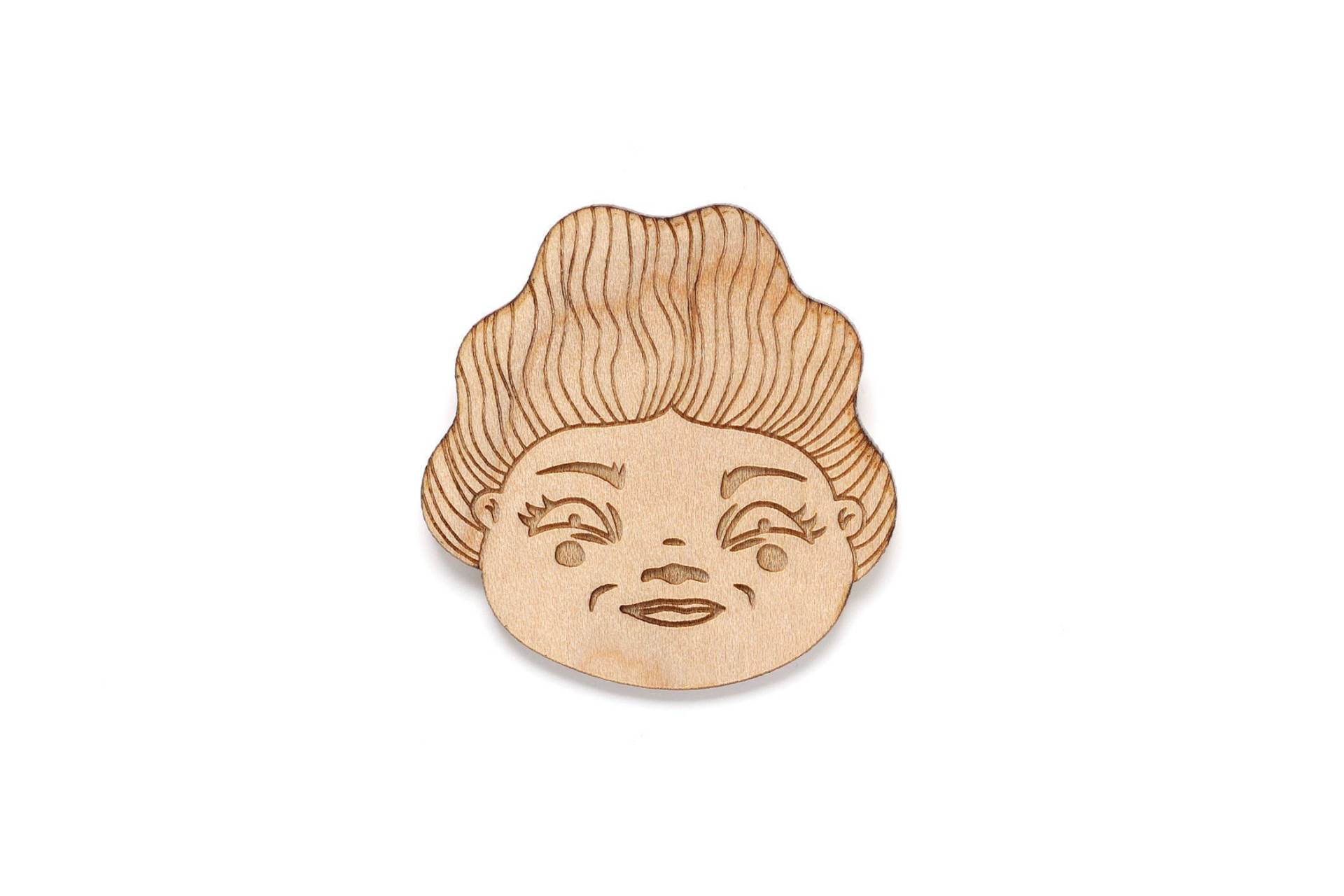 Brosche Für Damen Und Herren - Damennadel Mit Lasergravur Porträtschmuck Perlmutt von lesfollesmarquises