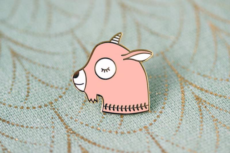 Pin's Chèvre En Métal Et Résine Rose Pastell - Bijou Chevreau Tier Mignon Cadeau D'amitié von lesfollesmarquises