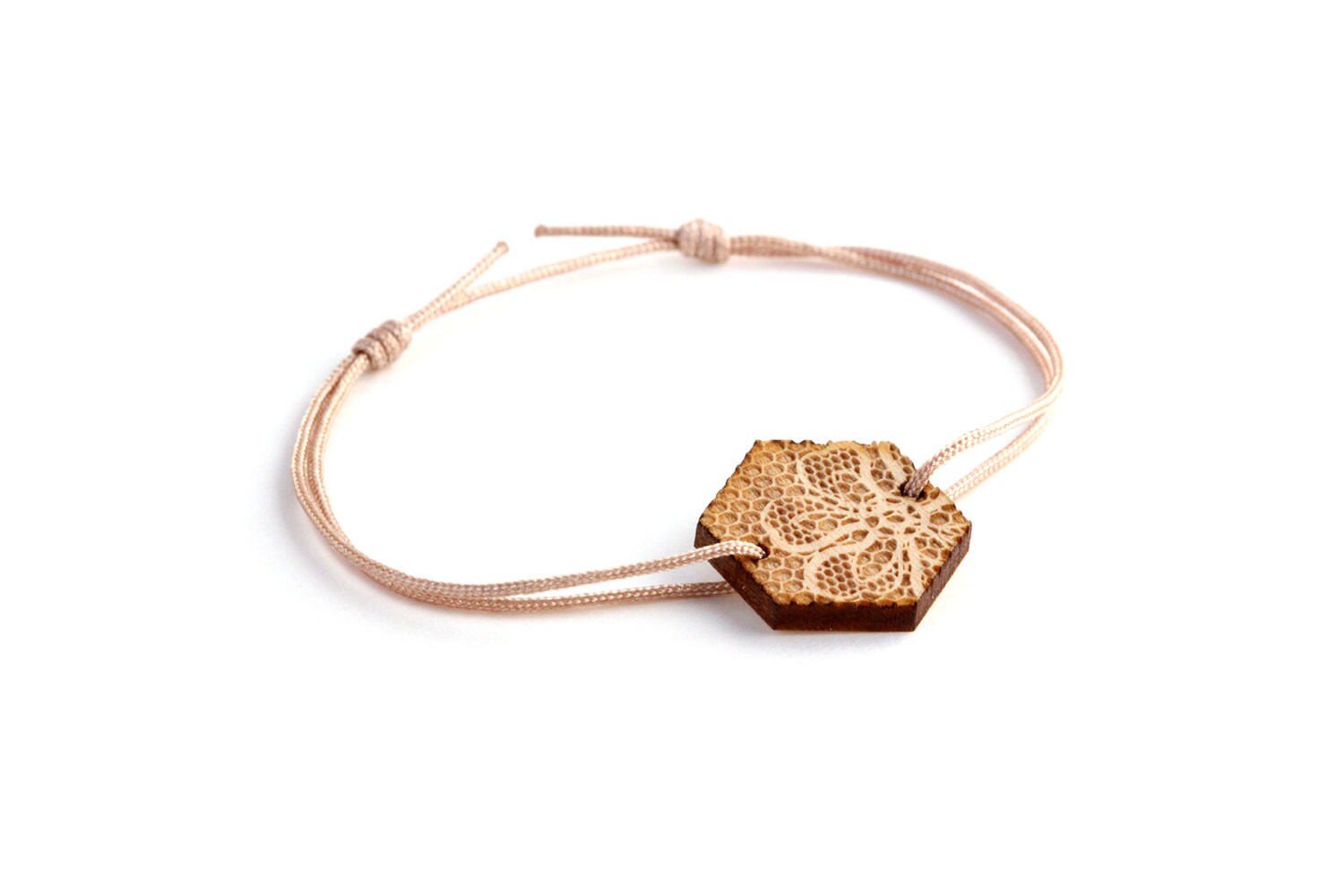 Sechseckiges Armband Mit Lochmuster - 25 Farben Hochzeitsarmreif Verstellbares Lasergeschnittenes Ahornholz Brautschmuck Anpassbar von lesfollesmarquises