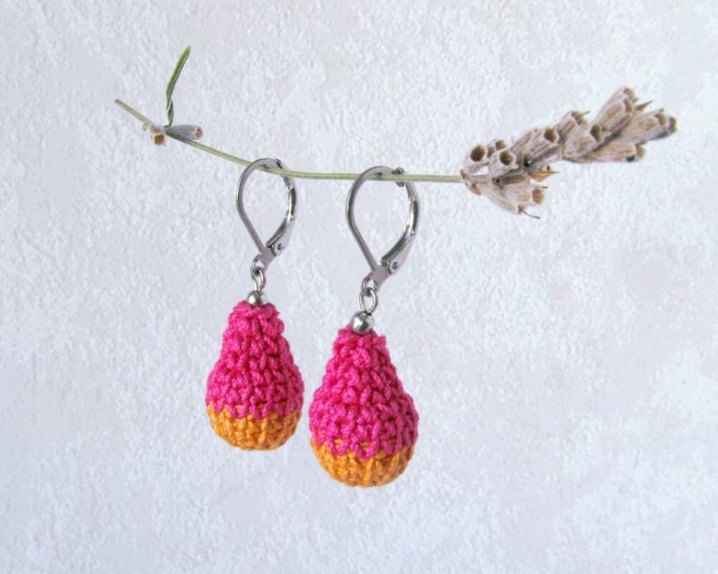 Ohrringe, Pink Und Orange Ohrringe, Pink Und Orange von lesfrotteurs