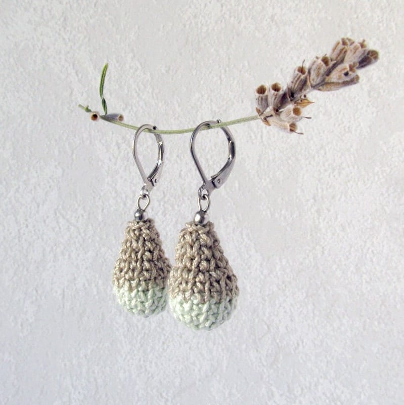 Ohrringe Beige-Mint Ohrringe Beige-Mint von lesfrotteurs