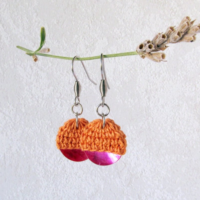 Ohrringe Orange-Pink Ohrringe Orange-Pink von lesfrotteurs