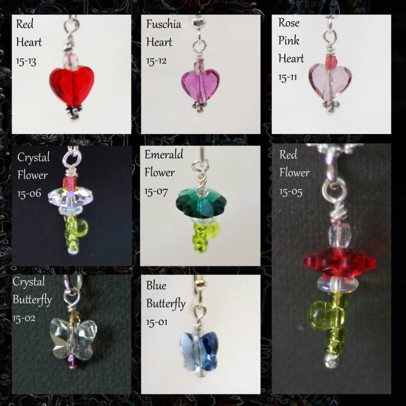 Ohrringe Kristallohrringe Niedliches Mädchen - Accessoire Niedliche Swarovski Formen Kristallformen | Herz, Schmetterling Oder Blume, Modell 15 von leslieslanyards