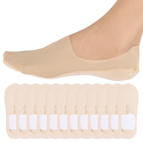 6 Paar Füßlinge Damen Füsslinge Damen Rutschfeste Invisible Socks No Show Rutschfeste Socke Sneaker Socken Unsichtbare Atmungsaktiv Halbsocken mit Rutschfestem Silkon No Show Ballerina Socken von letcdfer
