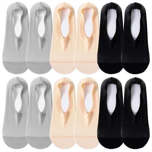 6 Paar Füßlinge Socken Damen No Show Socken Füßlinge Ballerina Socks Unsichtbare Sneakersocken No Show Rutschfeste Socks Damen Atmungsaktiv Füsslinges Sommer Sneakersocken Kurze Sock Halbsocken von letcdfer