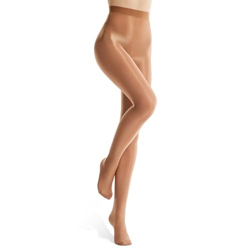 Damen Glossy Glänzende Tanzen Stage Strumpfhose,70d Hohe Elastizität Fiber Strumpfhosen，glänzende FeinStrumpfhose Strumpfhose Damen Tanzstrumpfhose Ballett Für Aufführungen Eislaufen Un Täglich Braun von letcdfer