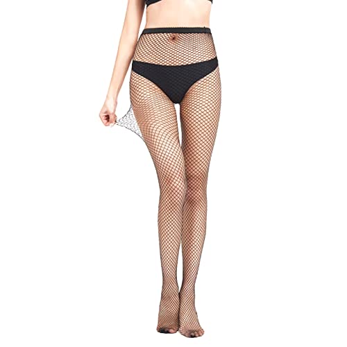 letcdfer Schwarze Netzstrumpfhosen für Frauen, Sexy Strumpfhosen für Frauen, Hochelastische Netzstrümpfe, Sexy Nylonstrümpfe für Reife Frauen, Einheitsgröße für 40-65 kg Frauen von letcdfer