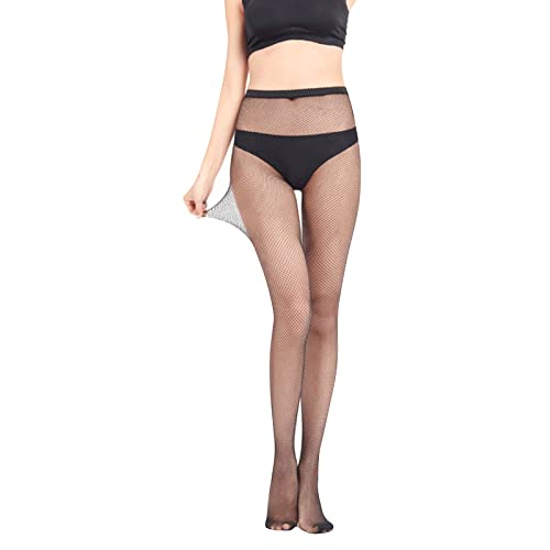 letcdfer Schwarze Netzstrumpfhosen für Frauen, Sexy Strumpfhosen für Frauen, Hochelastische Netzstrümpfe, Sexy Nylonstrümpfe für Reife Frauen, Einheitsgröße für 40-65 kg Frauen von letcdfer