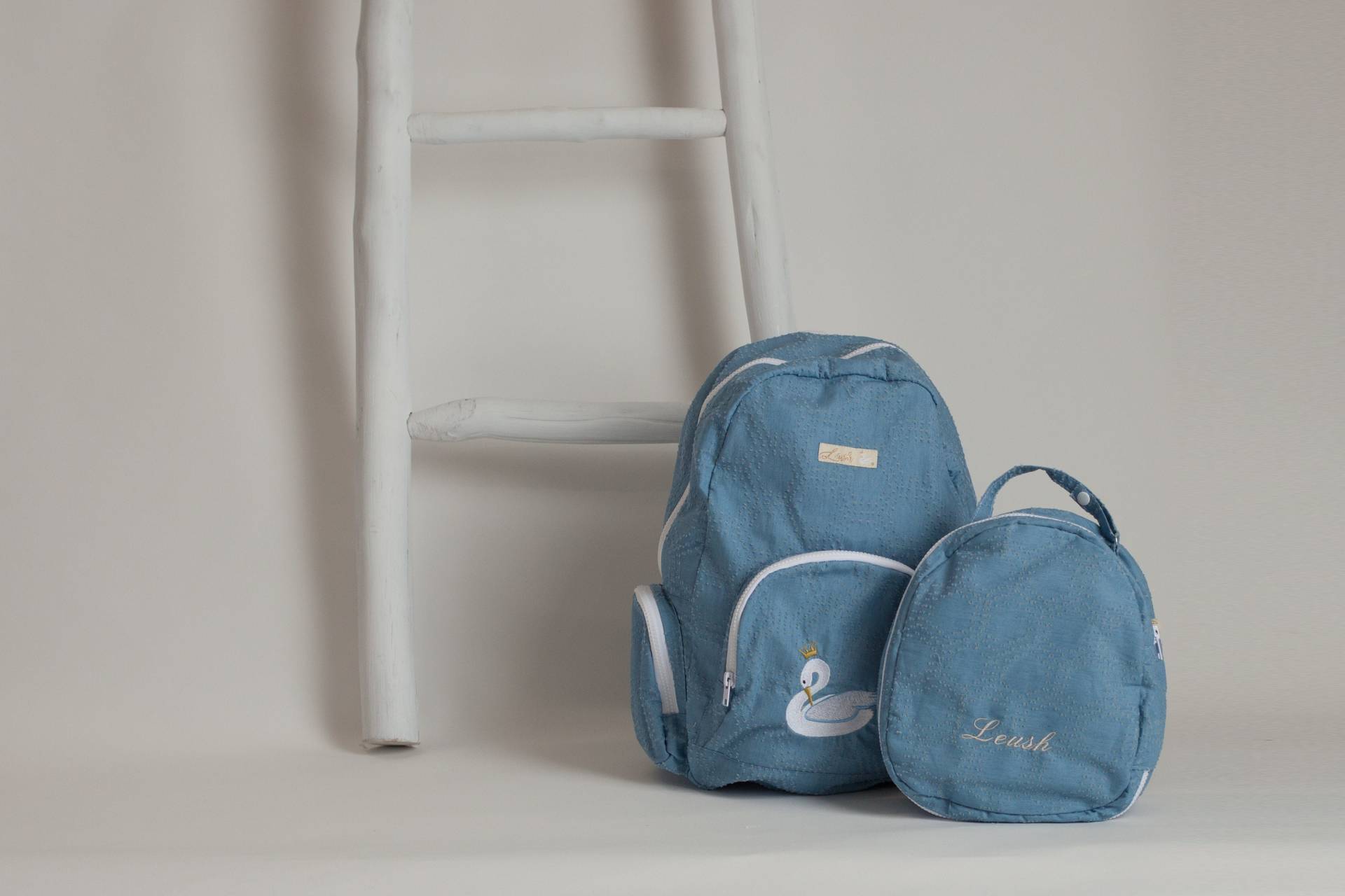 Denim Pali Rucksack & Lunch Bag Set von leushboutique