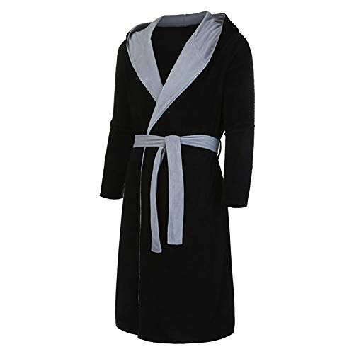 Bademantel Herren Übergröße 4Xl - Morgenmantel Herren Flauschig Hausmantel Lang Warm Saunamantel Frottee Langarm Nachthemden Oversize Freizeit Nachtwäsche Winter Fleece Schlafmantel Grosse Grössen Pjs von liaddkv