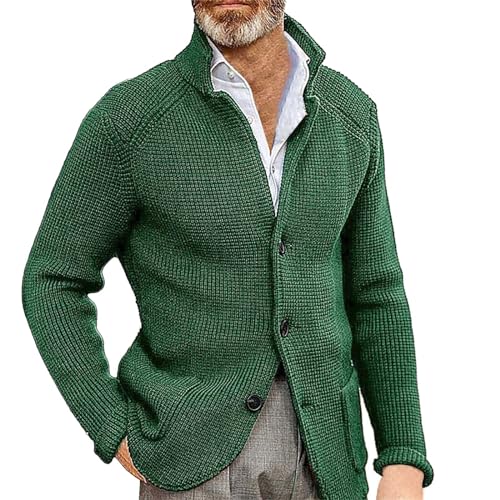 Cardigan Herren Strick Anzugjacke Blau Männer Regular Fit Strickjacke Frühling Herbst Freizeitanzug Blazer Klassisch Sakko Geeignet Für Party Datum Abschlussball Hochzeit Smoking von liaddkv
