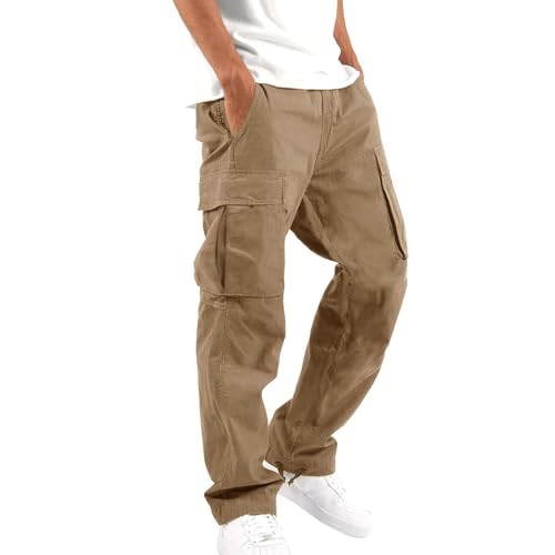 Cargohose Herren Stretch - Cargo Jogginghose Baggy Chino Hose Herren Casual Loose Fit Sweatpants mit Reißverschluss Taschen Männer Sweathosen Bequem Atmungsaktiv Jogger Cargohose Schwarze Hose von liaddkv
