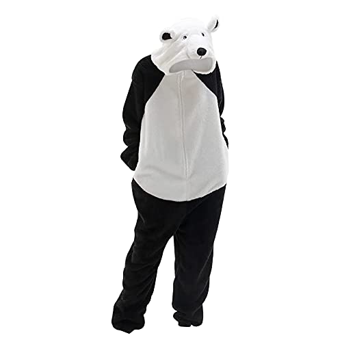 Jumpsuit Damen Kuschelig Tier - Onesie Damen Kuschelig Bodysuit Panda/Bär Modell Overall Fleece Warm Einteiler Herbst Winter Skianzug Festliche Kuschelanzug Mit Kapuzen Schlafoverall Hausanzug Pyjama von liaddkv