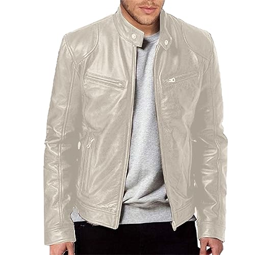 Lederjacke Herren Schwarz Leder Jacke PU Biker Ledermäntel Solid Business Militär Lederjacke Warm Mantel Windjacke Mit Tasche Für Outdoor Sport Vintage von liaddkv