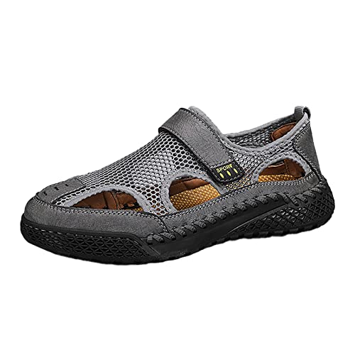 liaddkv 2023 Männer Sommer Atmungsaktive Vielseitige Trend Outdoor Handgefertigte Große Strandschuhe Hohlmaschensandalen Snowboard Schuhe Herren 40 (Grey, 42) von liaddkv