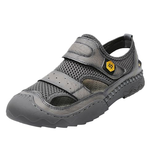 liaddkv Atmungsaktive Sommerschuhe und Sandalen aus Mesh für Herren Herren Schuhe 42 Neu (Grey, 38) von liaddkv