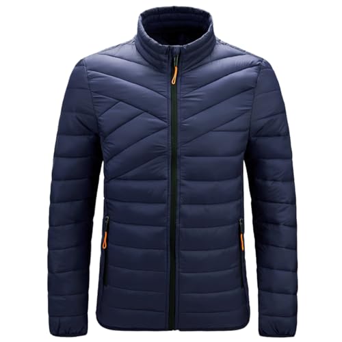 liaddkv Herren Daunenjacke Stehkragen Schwarz Steppjacke Ohne Kapuze Klassische Steppjacke Outdoorjacke Regular Fit Lässig Wanderjacke Stilvoller Schlicht Übergangsjacke Softshelljacke Herren von liaddkv